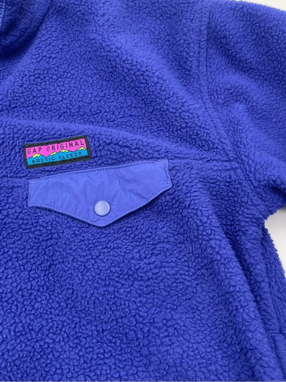 GAP Kids Arctic Fleece 1/4 Snap Pullover in Cobalt Sz Small 6-7 Cozy Casual